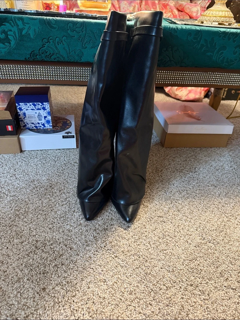 Black Pointed-Toe Boots - Women
